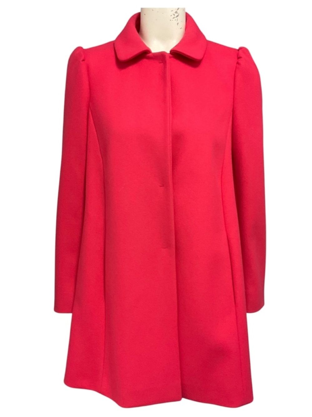 RED VALENTINO FUCHSIA PINK WOOL COAT